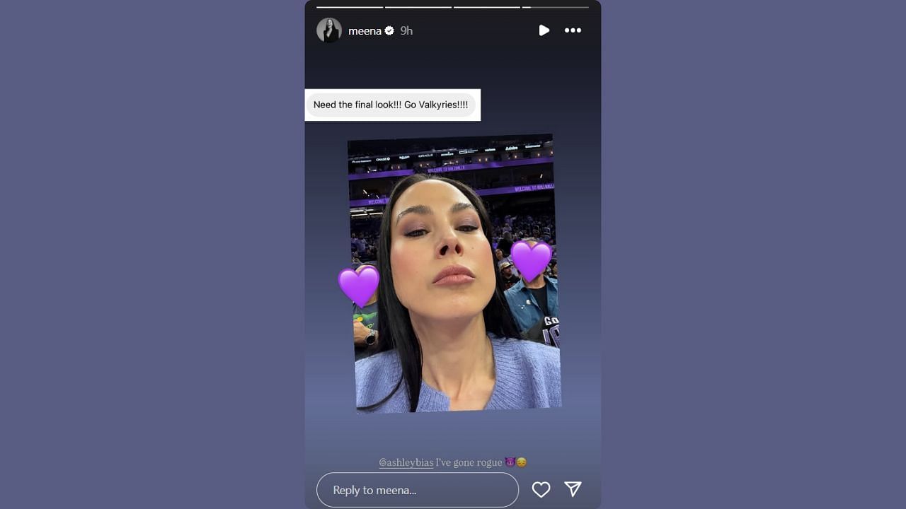 Kamala Harris' niece shows her support for Bay Area's WNBA team. (Credits: @meena/Instagram)